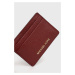 Kožené puzdro na karty MICHAEL Michael Kors dámsky, bordová farba