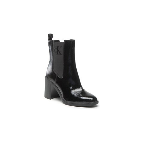 Calvin Klein Jeans Členková obuv Block Heel Boot Naplak YW0YW00856 Čierna