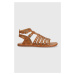 Detské kožené sandále Calvin Klein hnedá farba
