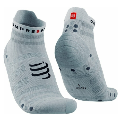 Compressport Pro Racing V4.0 Ultralight Run Low White/Alloy T4 Bežecké ponožky