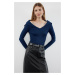 Trendyol Navy Blue Carmen Collar Knitwear Sweater