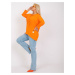 Orange cotton blouse plus size basic