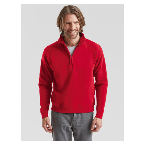 Červený pánsky sveter na zips Fruit of the Loom