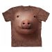 Pánske batikované tričko The Mountain - Pig Face -hnedé