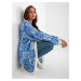 White-blue women's cardigan with RUE PARIS patterns