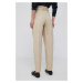 Nohavice Polo Ralph Lauren dámske, béžová farba, široké, vysoký pás