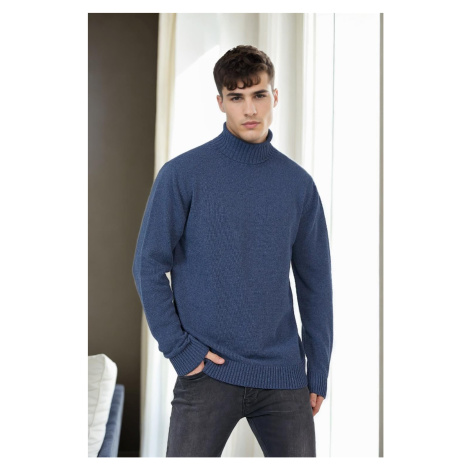 75046 Dewberry Turtleneck Mens Sweater-INDIGO