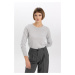 DEFACTO Regular Fit Crew Neck Extra Soft Cashmere Textured Sweater