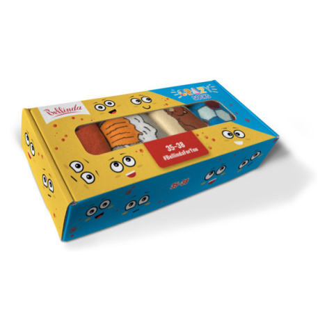 Bellinda CRAZY SOCKS BOX - Darčeková krabička zábavných crazy ponožiek 4 páry - žltá