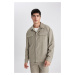 DEFACTO Relax Fit Shirt Collar Pleated Jacket Coat