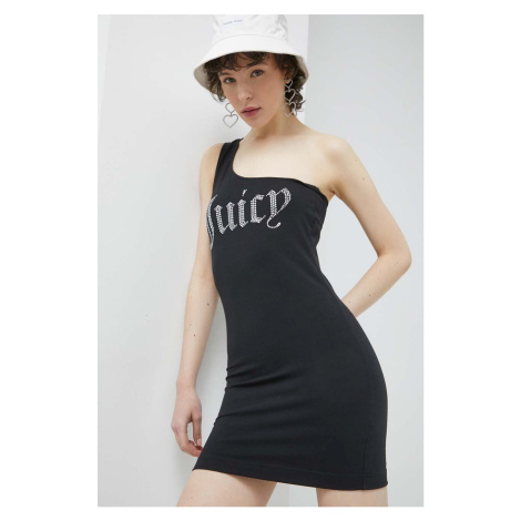 Šaty Juicy Couture čierna farba, mini, priliehavá