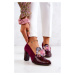 PA2 Suede Snake Pumps s dekoráciou Burgundia Mallory