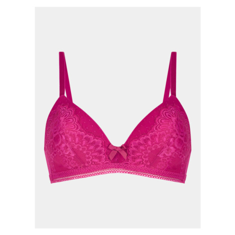 Hunkemöller Podprsenka bez kostíc Bessie Non Wired Low D Pu 202655 Ružová Hunkemoller