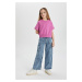 DEFACTO Girls Cargo Fit Wide Leg Jeans