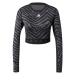 ADIDAS PERFORMANCE Funkčné tričko 'Hyperglam Techfit Zebra'  tmavosivá / čierna / biela