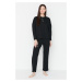 Trendyol Black Cotton Button Detailed Textured Knitted Pajama Set