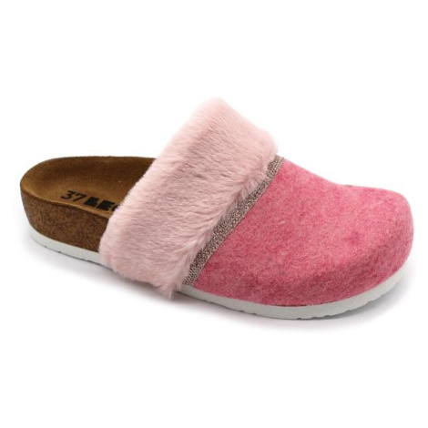 LEON 4261 Dámske zdravotné korkové teplé papuče Ružové 37 - 24cm, ružová, 2,0 cm