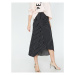 Koton Women's Black Regular Waist Midi Striped Skirt