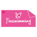 Uterák borntoswim i love finswimming towel ružová