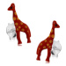 Strieborné náušnice 925, lesklá červená žirafa s oranžovými bodkami, glazúra