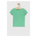 Detské bavlnené tričko GAP zelená farba