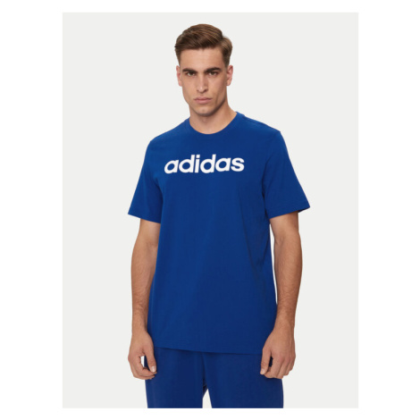 Adidas Tričko Essentials Single Jersey Linear Embroidered Logo T-Shirt IC9279 Modrá Regular Fit