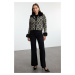 Trendyol Black Detachable Faux Für Glittery Knitted Cardigan