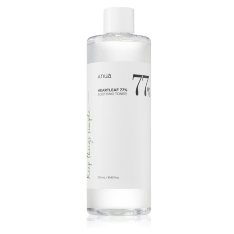 Anua Heartleaf 77% Soothing Toner čistiace a upokojujúce tonikum pre obnovu kožnej bariéry