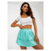 Women's mini tracksuit skirt with frill - turquoise