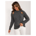 Dark grey women's knitted sweater