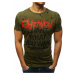 Green men's T-shirt with print RX3247
