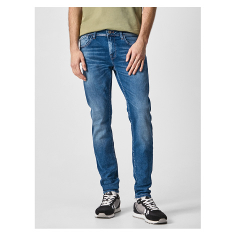 Modré pánske straight fit rifle Pepe Jeans Finsbury