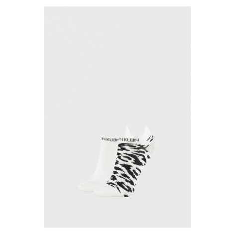 2 PACK dámskych ponožiek Calvin Klein Libby biele
