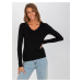 Black women's classic sweater with viscose