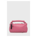 Kožená kabelka Karl Lagerfeld ružová farba