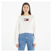 Sveter TOMMY JEANS Lw Center Flag S Pullover White