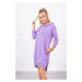 Dress with a hood and a longer back - purple