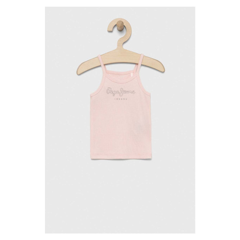 Detský bavlnený top Pepe Jeans ružová farba