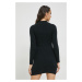 Šaty Hollister Co. čierna farba, mini, priliehavá