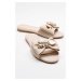 LuviShoes SPEA Beige Women's Buckled Slippers