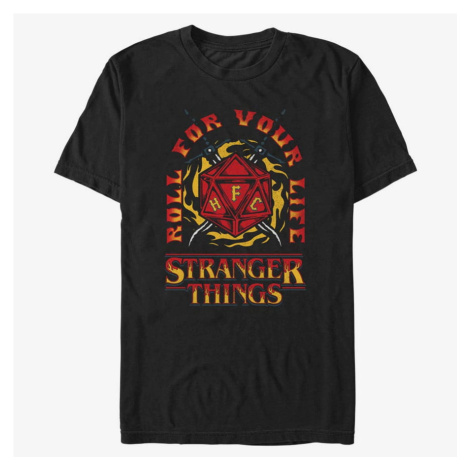 Queens Netflix Stranger Things - Fire and Dice Men's T-Shirt Black