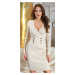 Sexy Musthave Knitdress with decorative buttons KHAKI Einheitsgroesse