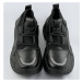 Čierne šnurovacie sneakersy na platforme (RA5)