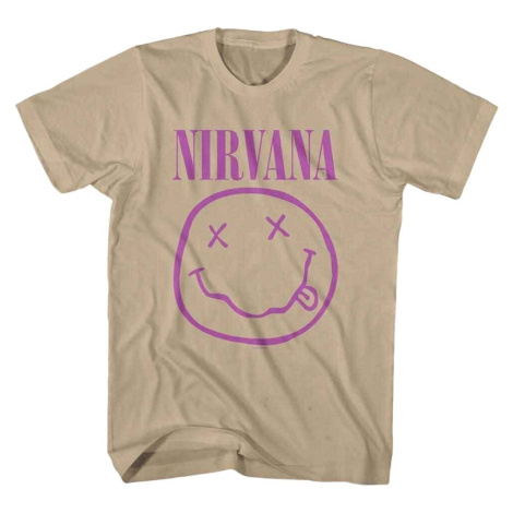 Nirvana Tričko Purple Happy Face Unisex Sand