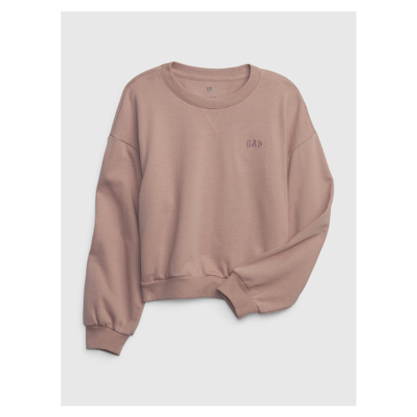 Růžová holčičí mikina logo oversized GAP