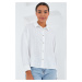 Bigdart Women's White Silver Striped Shirt 5924