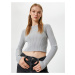 Koton Crew Neck Crop Knitwear Sweater Slim Fit