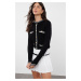 Trendyol Black Crop Color Block Jacket Look Knitwear Cardigan