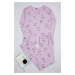 Trendyol Lilac 100 Cotton Eye Patterned T-shirt-Jogger Knitted Pajama Set