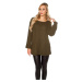 Trendy XXL loose knit jumper w. lacing in the back mustard Einheitsgroesse